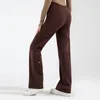 Al Yoga Pantalon de jambe droite en peluche pour les femmes avec un pantalon de sport lâche et minceur à lacets, Pantalon de jambe large de fitness yoga