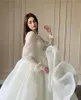 Magnifique robe de mariée en ligne Femme 2024 High Neck Long Puff Man Guff Organza Bridal Bride Bride Vestido de Novia Robe de Mariage