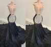 Élégant O Robe de bal longue du cou pour filles noires Robes de fête d'anniversaire en cristal en robe de soirée robe de bal 0505