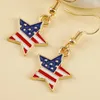 Brincos Dangle 20 Styles American Flag Pattern Star Butterfly Heart Stamp Umbrella USA Balão Baseball Os encantos da forma de maçã Drop Drop Drop