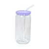 16oz Plastic Mason Jar PP Acrylic Single-Layer Cup med halm 500 ml Clear Mason Can PP Drinking Cup LL
