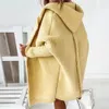 WENYUJH SXL 11Colors Midlength Loose Batwing Sleeve Hooded Cardigan Soft Warm Sheep Wool Autumn Winnter Women Sweaters 231221