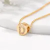 Anhänger Halsketten 26 Buchstaben Vorname Pendent Halskette Kette Choker für Frauen Gold Farbzylindrische Form Charm Reki Schmuck