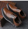 Zwart casual merk Fashion Leather Classic Ademende PU Business Lace-Up Men Shoes Big Size 231221 9
