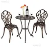 Garden Sets European Style Cast Aluminum Outdoor 3 Piece Tip Bistro Set Of Table And Chairs Bronze Bar Furniture Drop Delivery Home Dhcza