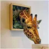 Objets décoratifs Figurines Murd Murd Animal Head girafe scpture buste en latex mousse suspendue pour enfants