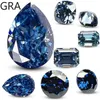 Blue Loose 100 Real Lab Gemstone Stones for Women Jewelry Diamond Ring Material GRA RoundPearEMeralDCushion Cut 231221