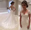 Nouvelle illusion vestido de noiva blanc sans arrière en dentelle sirène robe de mariée sirène manche robe de mariée