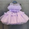 Mädchenkleider Baby Girls Tüll Prinzessin Kleid Blume elegant 1st Taufe Geburtstag Party Ball Kleid ärmellose Kinder Hochzeit Abend formelle Kleider 231222