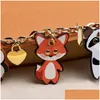 Keychains & Lanyards Fashion Cartoon Key Chain Bag Car Pendant Metal Hook With Gift Box Suitable For Men Ladies Children Designer Key Dhgwj