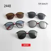 Lunettes de soleil de la mode Top Femmes Multicolour Mercure Mirror Lunes Men Mâle Femme revêtue de soleil 2448 Oculos carrés de Sol Feminin189Z