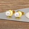 Orecchini per borchie AIBEF Natural Fresh Water Pearl Gold Colore Gold Women Wedding Jewelry Anniversary Accessori Regali di fidanzamento