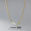 Chokers JYJIAYUJY 100% Sterling Silver S925 Necklace 1.3/1.5MM Square Snake Chain Rhodium/Gold Plated 40/45/50CM Long Daily Gift AYC07 231222