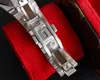 Luksusowe top męskie zegarek ze stali nierdzewnej obudowa z diamentem Diamond Automatyczny ruch mechaniczny Kar Bluckle 42 mm Ricro