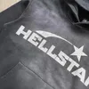 Vintage Make Old Hellstar Bluie 23ss Fall Winter Classic Flame Letter Drukuj mężczyźni Pullover Hellstar Hooded Sportswears 231221