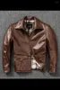 Men's Jackets Oil Wax First Layer Cowhide Leather Coat Jacket Handsome Lapels High Quality Thickened Mm