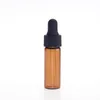 Small Clear Amber Blue Glass 4ml flacons e-liquide gouttes de compte-gouttes Mini parfum en verre d'huile essentielle