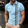 Camicie da uomo con cerniera in giubbotto stampata con cerniera in 3D uomini di stampa casual