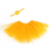 Hair Accessories 2pcs Born Skirts Baby Kids Tulle Skirt With Flower Headband Set D5QF