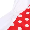 Casual klänningar eleganta kvinnor rosa polka dot klänning sommar hepburn 1950-tal 60-talet vintage a-line grimma rockabilly retro party vestidos