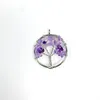 Uttalande halsband för kvinnor Rainbow 7 Chakra Amethyst Tree of Life Quartz Pendant Halsband Multicolor Wisdom Tree Natural Stone Necklace