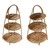 Kitchen Storage Weaving Basket Rack Organizer Cosmetic For Countertop