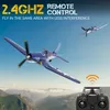 F4U RC Plane 2.4Ghz 4CH 400mm Wingspan One-Key Aerobatic RTF Remote Control Aircraft Toys Gifts for Children 231221