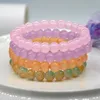 Strand 4pcs Couleur de Bonbons Perles Rondes en Cristal Minimaliste Ombre Bracciale perline