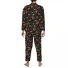 Men's Sleepwear Garden Pajama Set Autumn Animal Print Lovely Sleep Woman 2 Pieces Casual Oversized Graphic Home Suit Gift Idea