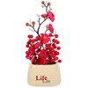 Decorative Flowers Oriental Decoration Artificial Plum Blossom Asian Bonsai Tree Plastic Fortune Fruit Potted Plants