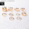 Band Rings New Simple 10 Pcs Flower Butterfly Leaves Geometric Twisted Hollow Ring Set for Women Female Charm Party Wedding Jewelry GiftL231222