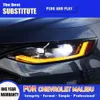 자동차 액세서리 LED 시보레 Malibu XL LED 헤드 라이트 19-22 주간 달리기 라이트 트리머 턴 신호 천사 눈 프로젝터