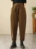 Pantaloni da donna qpfjqd abbigliamento di lusso autunno signore vintage sciolte ispessali pantaloni del sudore di fitness da donna classico harem casual retrò