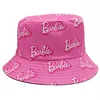 Big Girls Letter Bordado Hats Adolescentes Crianças Barbie Fisherman Hat Summer Crianças Chapéus de Proteção da praia Visor Cap ajuste 5-16 anos290p