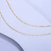 Chokers 24k Guldfyllt halsband för kvinnor Enkel enkelkedja Elegant charm bröllop fin smycken gåva guld färg halsband guld krage 231222