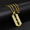 Hip Hop Fashion Women Men18k Athestone Gold Nightclub Blade Latched Bar Ожерелья ожерелья рэп -лезвие длиной 75 см.