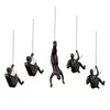 Dekorativa föremål Figurer 9st. Set Gold Creative Rock Climbing Men Sculpture Wall Hanging Harts Staty Figur Hantverk Hemmöbler Tillbehör 230704