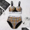 Bikinis Set Designer Bikini Badebekleidung Badeanzug Frauen Split konservativer Taille er Bauch zeigen dünne schlanke Fit -Mode -Gitter y Open Rücken Dhj0d