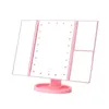 Threefold Beauty Mirror with Light Magnifying Led Makeup Desktop Storage Vanity Cute 231221
