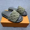 With Box Designer Pool Pillow Slides sandals couples slippers luise men women louisely sandals summer flat shoes viutonly vittonly beach slippes Slide shoes luxury