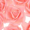 Flores decorativas 100 PCs Decorações de mesa de casamento Acessórios artificiais de flores de cabeça rosa