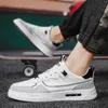 2023 Autumn Men Leather Casual Shoes Fashion Cool Patchwork White Flat Skateboard Man Sneakers 231221