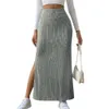 5xl 2024 Spring Summer Skirt Dresses Women Vestido Sexy Bodycon Leggings New High Waist Side Split Slim Fit Knitted Skirts Women's Pants Clothes