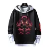 Anime Patchwork Sweatshirts Jujutsu Kaisen Hoodies Casual Loose Sweatshirt Ribbons Letter Print Pullover Gojo Satoru Hoodie