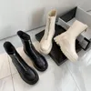 Stivali da donna caviglia stivali inverno rotonde toppa da 5 cm Scarpe zip nero Scarpe di base arancione bianco per donna botas mujer taglia 3540