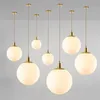 Nordic Glass Pendant Lights 50cm Round Ball Home Hanging Lamps For Bar Bedroom Living Room Coffee Decoration Luminaires Lustre