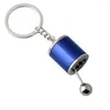 Keychains bil Gear Box Nyckelring för män Kvinnor Imitation 6 Speed ​​Manual Model Keyring Knob Change Gearbox Stick Interior Gift