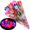 Valentine039s Day Party Supplies Led Colorful Cloth Rose Flower Luminous Flashing Wand Stick Decoration Bouquet Christmas Decor3561758