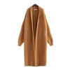 Luxo europeu Long Faux Mink Fur Cardigans Knitwear 2024 Moda As blusas de roupas cair 231221