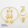 Luxe 18K Gold vergulde sieraden set Round kralen oorbellen ketting Afrikaanse Dubai Drop Fashion Italiaans geschenk 231221